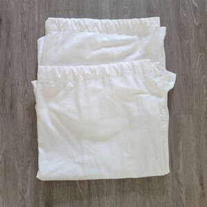 2 x White Curtains Crate & Barrel Jensen Panel 52x96